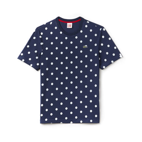 Men's L!VE Crew Neck Polka Dot Jersey T-shirt