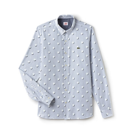 Men's L!VE Slim Fit Stripes And Polka Dots Shirt