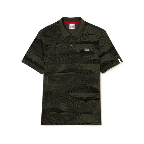 Men's L!VE Regular Fit Wood Print Polo Shirt