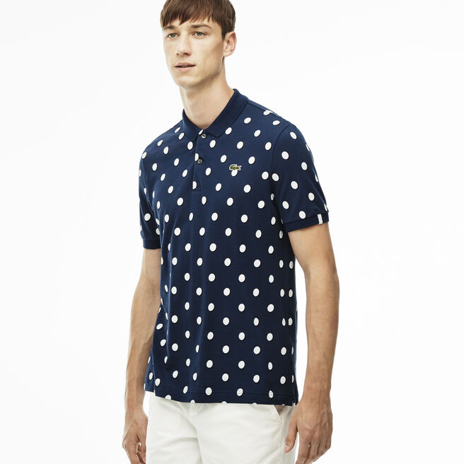 Men's L!VE Regular Fit Polka Dot Petit Piqué Polo Shirt Men's L!VE Regular Fit Polka Dot Petit Piqué Polo Shirt