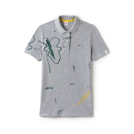 Women's L!VE Slim Fit Print Stretch Piqué Polo Shirt