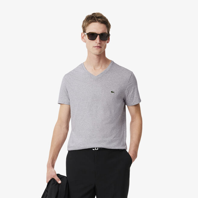 Men's V-Neck Pima Cotton Jersey T-Shirt Men's V-Neck Pima Cotton Jersey T-Shirt