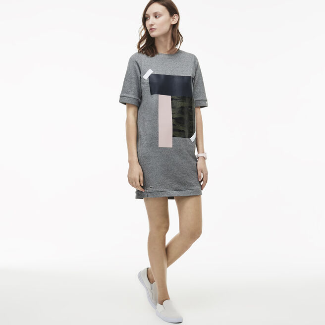 Women's L!VE Colorblock Patch Fleece T-shirt Dress Women's L!VE Colorblock Patch Fleece T-shirt Dress